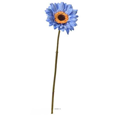 Gerbera artificiel H 36 cm D 8 cm superbe Bleu royal