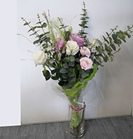 Superbe bouquet de fleurs artificielles "PASTEL" création fleuriste H 70 cm D 37 cm