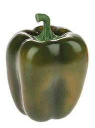Poivron factice vert plastique soufflé taille réelle H 9,5 x D 8 cm