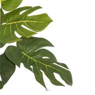 Piquet de feuilles de philodendron artificielles H 64 cm 5 feuilles D 50 cm