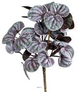 Peperomia artificiel Vert Pourpre 25 cm 35 feuilles plastique en piquet