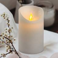 Bougie Cylindrique Cire Blanche – D 7,5 cm x H 12,50 cm – finition Rustic