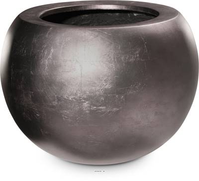 Bac résine synthétique Ø 30 cm H 24 cm Int. boule métal bronze