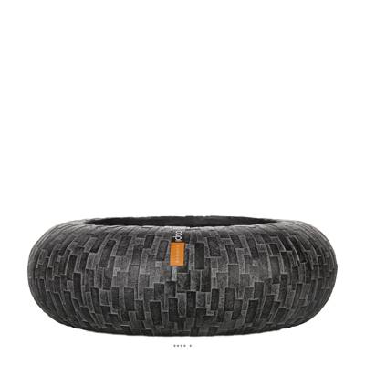 Bac Stone en fibres de verre Int. bol rond bas 35x10 cm noir