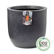 Pot eggpot haute qualité synthétique recyclé effet pierres H 34 cm x D 35 cm Gris anthracite
