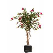 Bougainvillier artificiel tronc bois H150 cm Rose Fushia