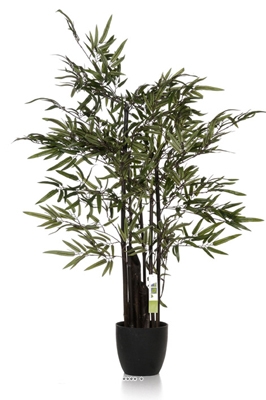 Bambou Zen artificiel 5 cannes noires 180CM 1600 feuilles