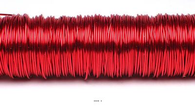 Fil décoration laque Rouge D0,50mm finition brillant L50m monture bois