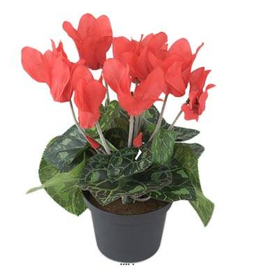 Cyclamen artificiel en pot H 20 cm D 15 cm qualité top Rouge