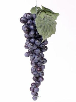 Grappe de raisin artificiel L 28 cm avec feuillage 90 raisins Bourgogne