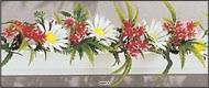 Barrette x12 séparateurs socle blanc L25cm fleur Passion marguerite PE