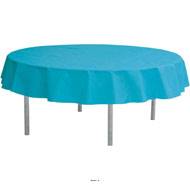 Nappe ronde Turquoise unie Tissu non tissé opaque D 2 40 m