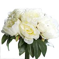 Bouquet de Pivoines artificielles crème 7 têtes Diametre 35 cm