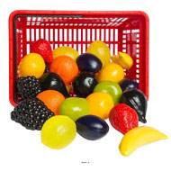 Panier de 27 fruits artificiels assortis en Plastique souffl