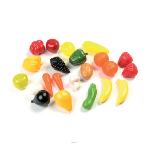 Légumes et fruits artificiels assortis en lot X 22 plastique souffle