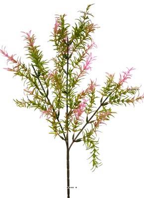 Branche de feuilles de Mirte factice H62cm plastique ext. Vert-rose