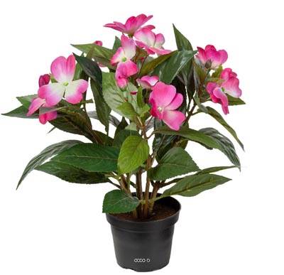 Grande Violette Africaine artificielle en pot, H 30 cm Rose