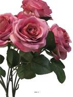 Bouquet de rose Paris factice, 10 têtes, H42cm Rose soutenu - BEST