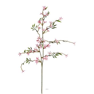 Jasmin Artificiel en piquet H 50 cm Superbe branche fleurie rose