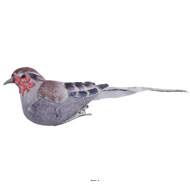 Joli oiseau artificiel avec pince, H 5 cm, L 4 cm, l 16 cm