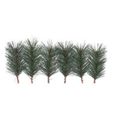 Mini Branches de sapin de noel artificiel X6 H 14 cm D 8 cm aiguilles vertes