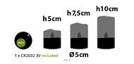 Lot de 3 bougies cylindriques ivoire en cire – D 5 cm