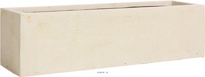 Bac en Polystone Flower Ext. Balconnière L 65x 18 x H 18 cm crème