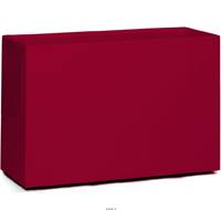 Bac fibres de verre robuste et revêtement gelcoat qualité marine 40 x 90 cm H 60 cm Ext. claustra rouge rubis