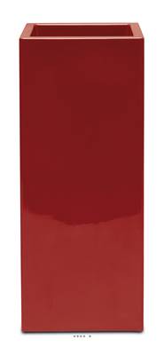 Bac fibres de verre robuste et revêtement gelcoat qualité marine 42 x 42 cm H 75 cm Ext. carré haut rouge rubis