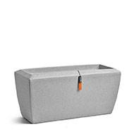 Jardinière rectangle granite en plastique moderne L90xH40xl40 cm Gris clair