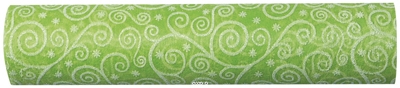 Chemin de table Vert Amande Arabesque en tissu non tissé 30 cm  X 10 m
