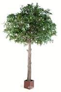 Chene arbre artificiel H 210 cm L 120 cm tronc naturel en pot
