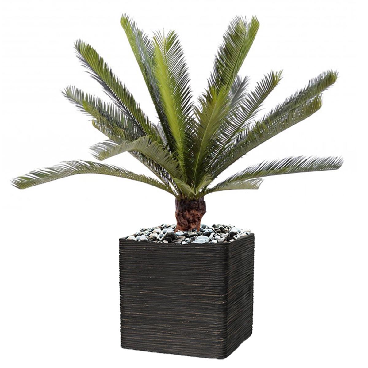 Cycas Palmier Artificiel En Pot - Plante Décorative Intérieur/extérieur - Environ 67x70x70cm - Réaliste, Sans Entretien - 3