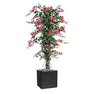 Bougainvillier artificiel en pot tronc naturel lianes H 150 cm Rose fushia