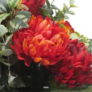 Vasque De Chrysanthème, Rose et Eucalyptus pour la toussaint Rouge-orange