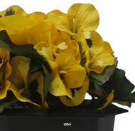 Bac carré fleurs artificielles Pensées Jaune pour la Toussaint