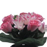Pot pour Tombe de rose et Orchidée Rose artificiels - Toussaint 