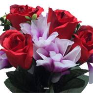 Pot pour Tombe de rose et Orchidée Rouge-blanc artificiels - Toussaint 