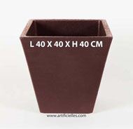 Bac LEA Chocolat L 40 X H 40 CM Cubique vas intrieur / extrieur