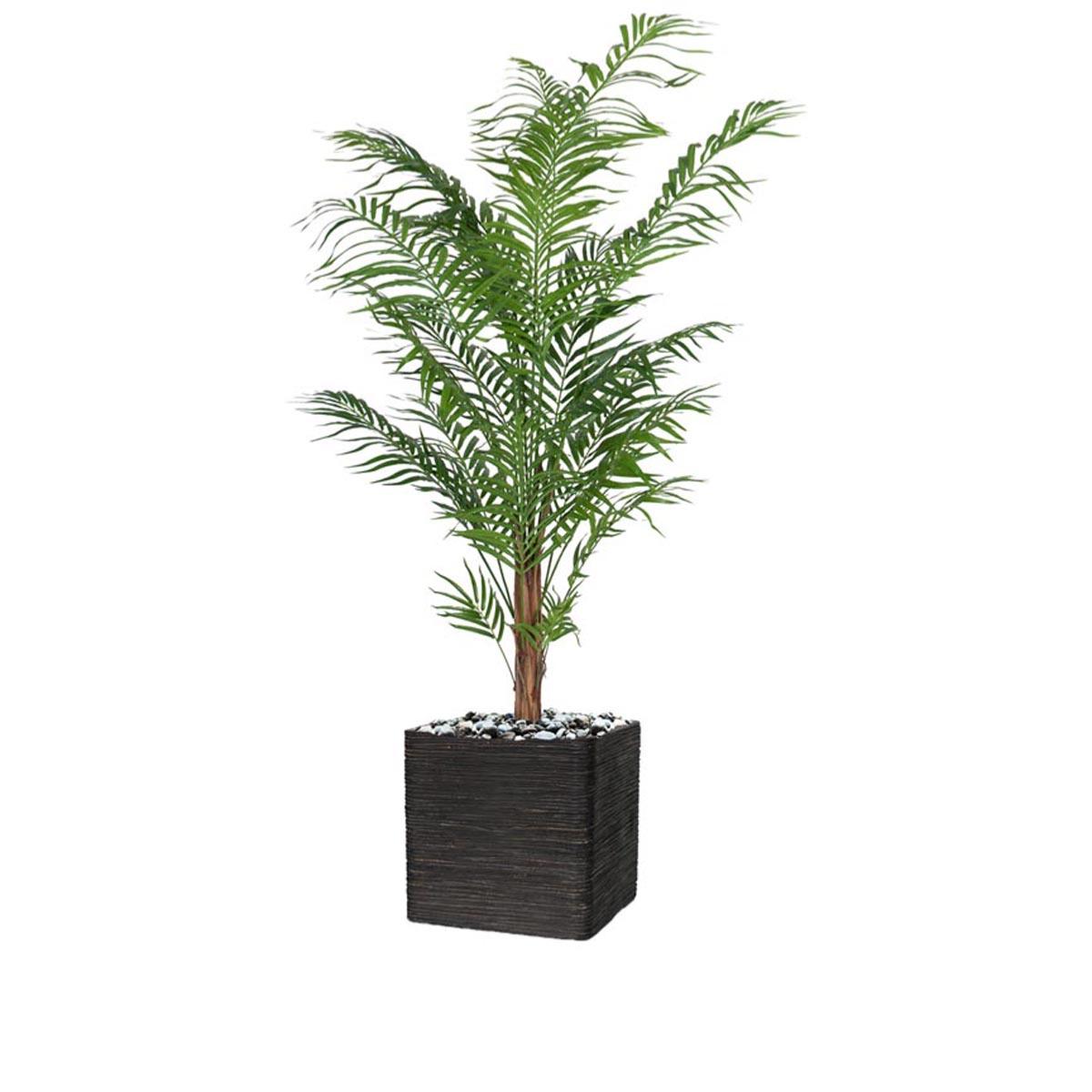 Palmier Areca artificiel H 210 cm sur tronc en pot
